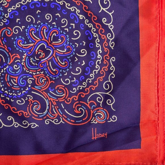 Honey Vintage Silk Paisley Scarf 30" NWT - Picture 7 of 9